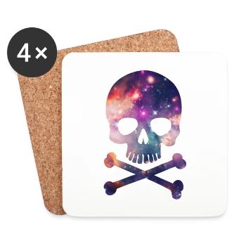 Pink / Purple Universe - Space - Galaxy Skull - Untersetzer (4er-Set) - Weiß - Vorne