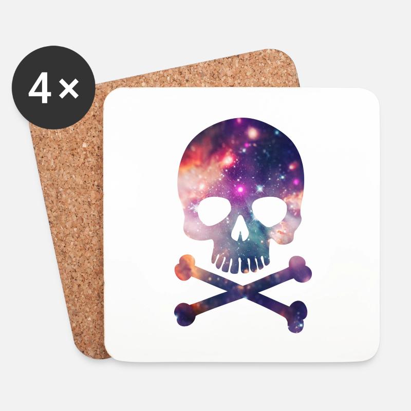 Pink / Purple Universe - Space - Galaxy Skull - Untersetzer (4er-Set) - Weiß
