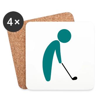 Ein Golfspieler kurz vor dem Abschlag - Untersetzer (4er-Set) - Weiß - Vorne