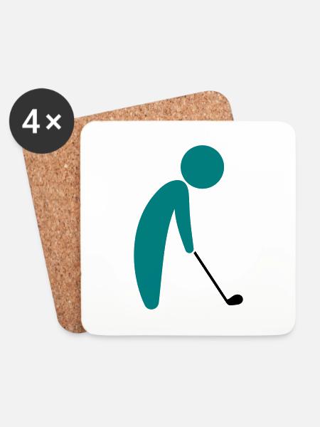 Ein Golfspieler kurz vor dem Abschlag - Untersetzer (4er-Set) - Weiß