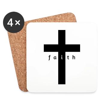 Kreuz Faith - Untersetzer (4er-Set) - Weiß - Vorne