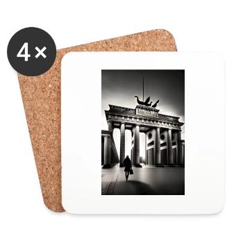 Berlin black White - Untersetzer (4er-Set) - Weiß - Vorne