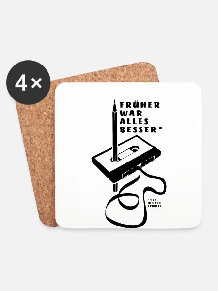 Kassette - Früher war alles besser - Untersetzer (4er-Set) - Weiß