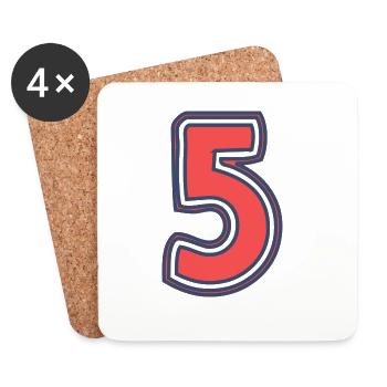 5. 5 YEARS. 5th ANNIVERSARY. 5 YEAR ANNIVERSARY - Coasters (set of 4) - white - Front
