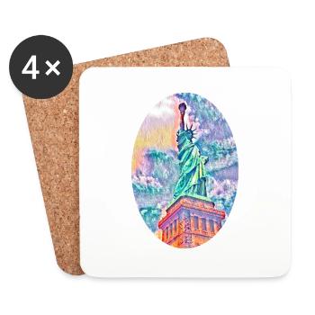 Statue of Liberty, New York, United States - Coasters (set of 4) - white - Front