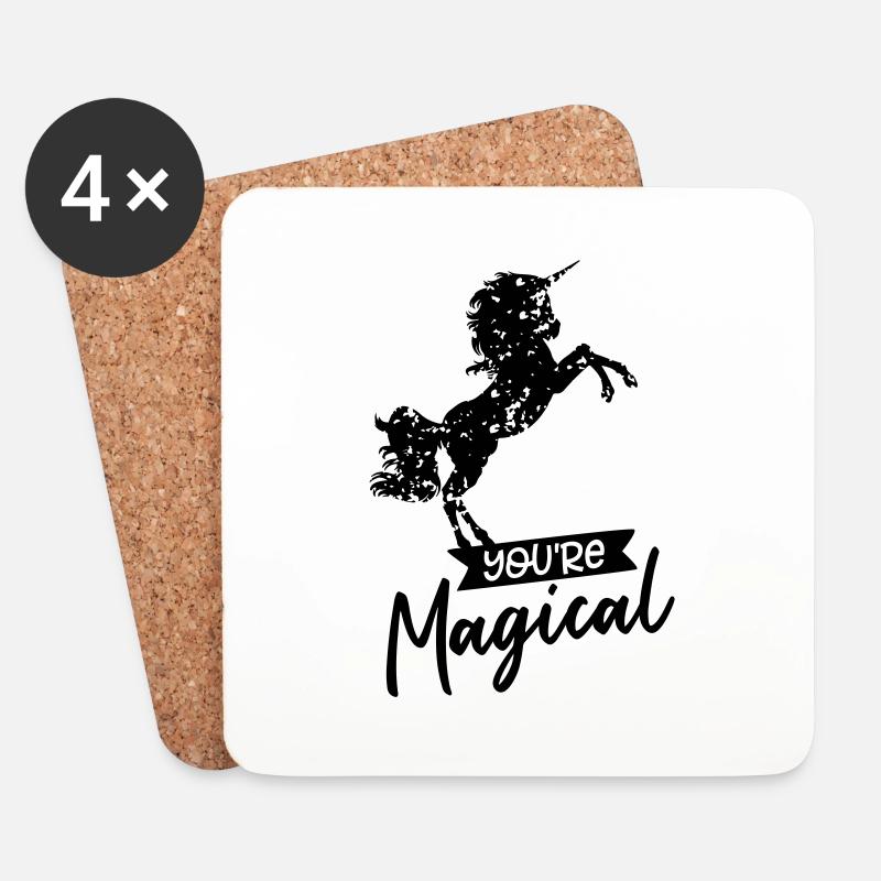 UNICORN YOU ARE MAGICAL - Untersetzer (4er-Set) - Weiß
