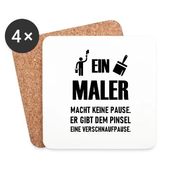 Maler und Verputzer machen keine Pause - Untersetzer (4er-Set) - Weiß - Vorne