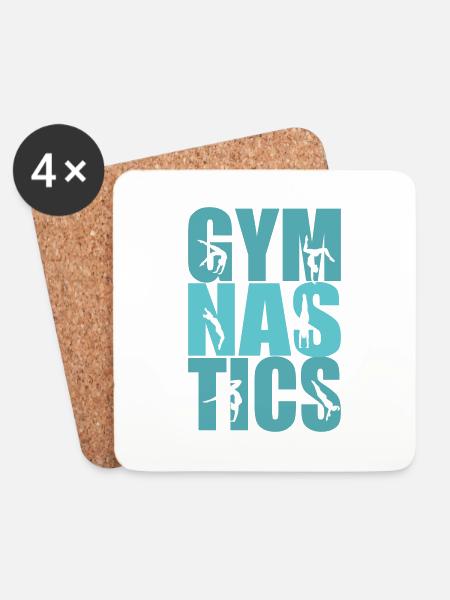 Gymnastics, Gymnast - Gymnastics - Coasters (set of 4) - white
