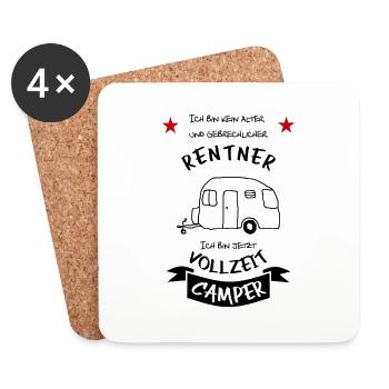 vollzeit camper wohnwagen - Untersetzer (4er-Set) - Weiß - Vorne