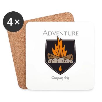 Adventure camping trip travel style - Untersetzer (4er-Set) - Weiß - Vorne
