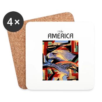 I Like America eagle design - Untersetzer (4er-Set) - Weiß - Vorne