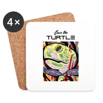 Turtle art work design - Untersetzer (4er-Set) - Weiß - Vorne