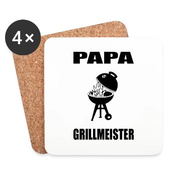 Papa - Untersetzer (4er-Set) - Weiß - Vorne