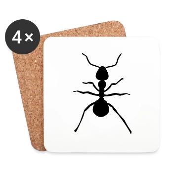 big black ant icon - Coasters (set of 4) - white - Front