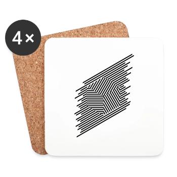 Square lines - Coasters (set of 4) - white - Front
