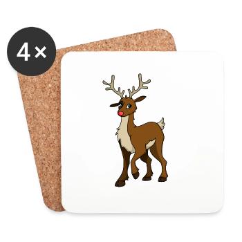 Rudolph - Coasters (set of 4) - white - Front