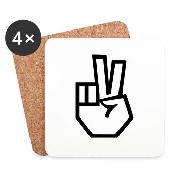 peace - Untersetzer (4er-Set) - Weiß - Vorne