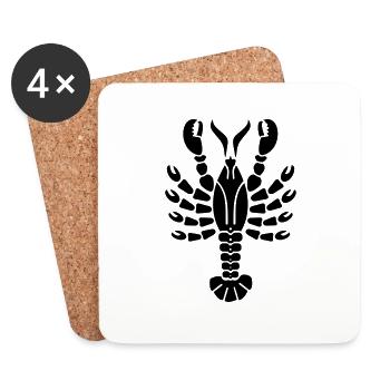 Hummer / lobster (1c) - Untersetzer (4er-Set) - Weiß - Vorne