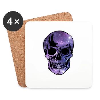 tete de mort - Dessous de verre (lot de 4) - blanc - Devant