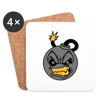 Angry Bomb - Dessous de verre (lot de 4) - blanc - Devant