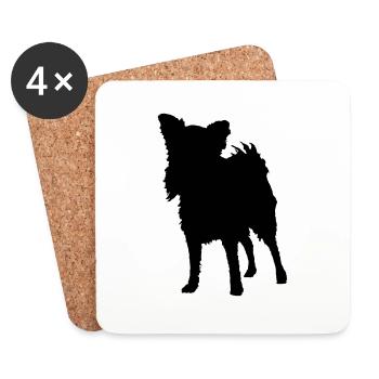 Chihuahua Silhouette - Untersetzer (4er-Set) - Weiß - Vorne