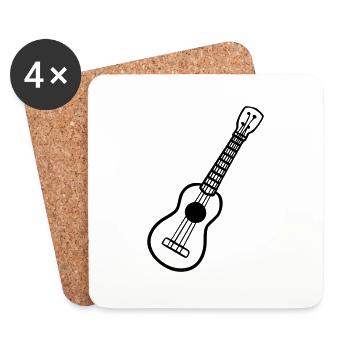 Ukulele - Untersetzer (4er-Set) - Weiß - Vorne