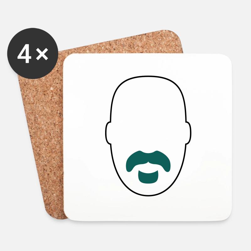 »Frank Zappa« Beard 2 - Untersetzer (4er-Set) - Weiß