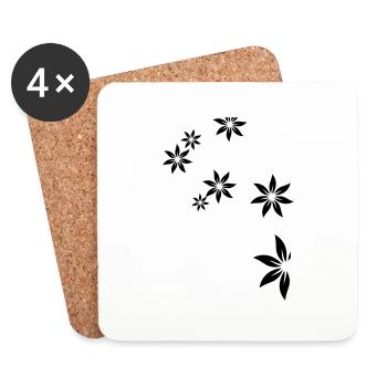 Flowers, deco, flower - Coasters (set of 4) - white - Front