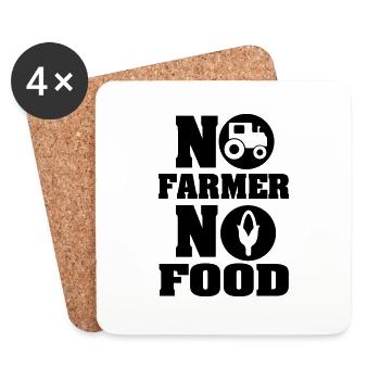 No farmer no food - Untersetzer (4er-Set) - Weiß - Vorne