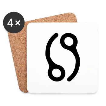 69 Schluss Pins - Untersetzer (4er-Set) - Weiß - Vorne