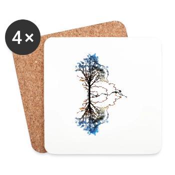 Two Trees - Dessous de verre (lot de 4) - blanc - Devant