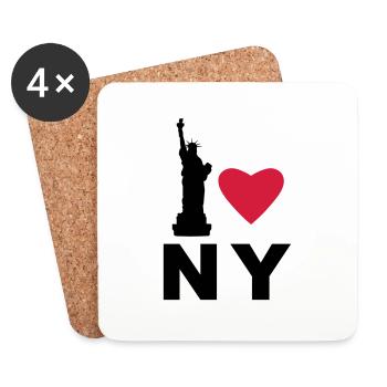 Ich liebe new york - Untersetzer (4er-Set) - Weiß - Vorne