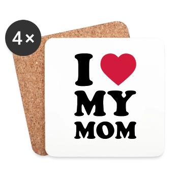 I LOVE MY MOM - Coasters (set of 4) - white - Front