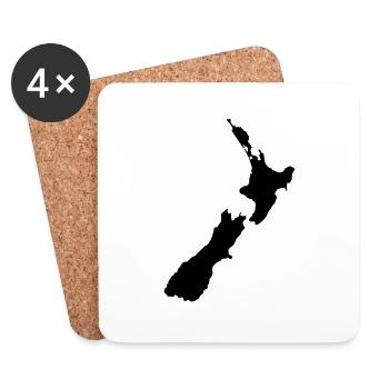 Map NZ - Untersetzer (4er-Set) - Weiß - Vorne