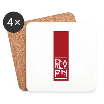 red png - Dessous de verre (lot de 4) - blanc - Devant