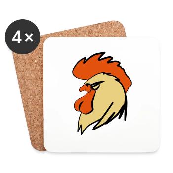 ROOSTER BOOSTER - Untersetzer (4er-Set) - Weiß - Vorne