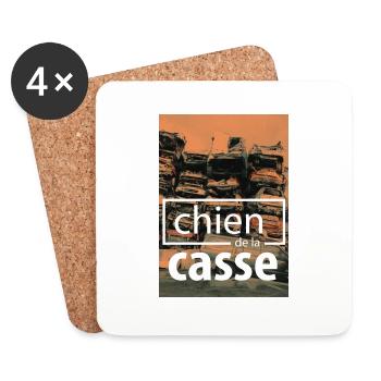 chien de la casse - Dessous de verre (lot de 4) - blanc - Devant