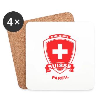 SUISSE et presque parfait - Dessous de verre (lot de 4) - blanc - Devant