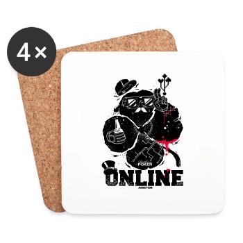 geek addict poker - Dessous de verre (lot de 4) - blanc - Devant