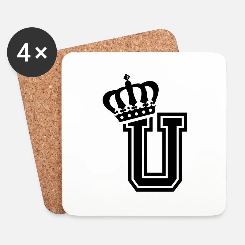 Buchstabe U - Untersetzer (4er-Set) - Weiß