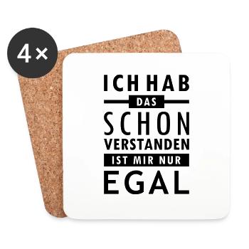 ich hab das schon verstanden, ist mir nur egal! - Untersetzer (4er-Set) - Weiß - Vorne