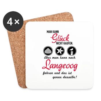 Glück Langeoog - Untersetzer (4er-Set) - Weiß - Vorne