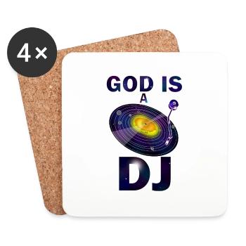 god is a dj - Dessous de verre (lot de 4) - blanc - Devant