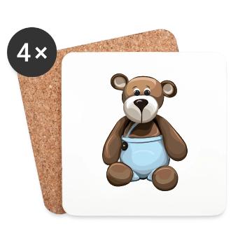 Teddy bear teddy bear bears kindergarten - Coasters (set of 4) - white - Front