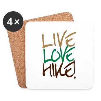 Live-Love-Hike! - Untersetzer (4er-Set) - Weiß - Vorne