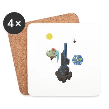 Cuboid cosmos - Coasters (set of 4) - white - Front