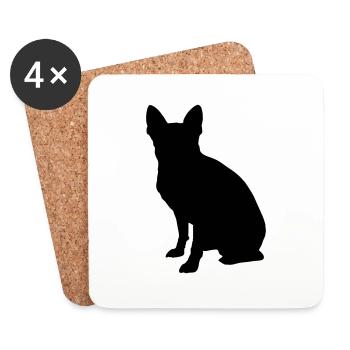 Vector dog Silhouette - Coasters (set of 4) - white - Front