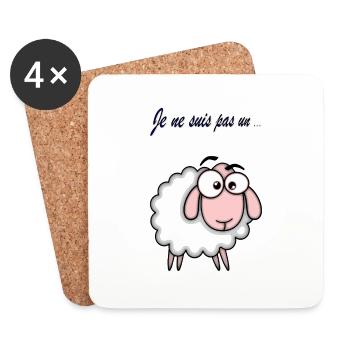 Je ne suis pas un mouton - Dessous de verre (lot de 4) - blanc - Devant