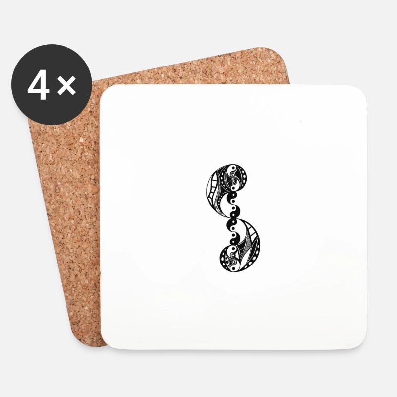 Yin Yang - Untersetzer (4er-Set) - Weiß