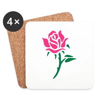 rose - Coasters (set of 4) - white - Front
